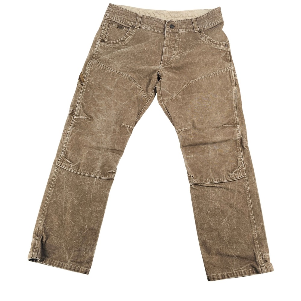 Kuhl The Law 5117 Mens 36x30 Brown Heavyweight Canvas Work Pants Patina Dye